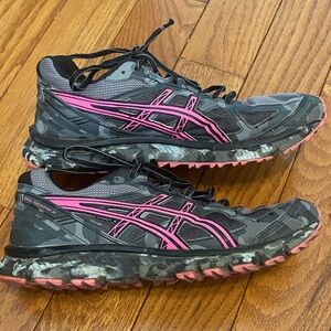 Women's‎ Asics Gel Scram 2 Titanium Hot Pink Camo Sneakers T59AQ Size 10